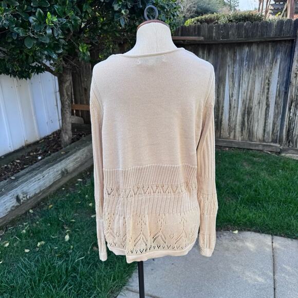 Tommy Hilfiger Beige V-Neck Button Up Sweater Cardigan Women's 1X - Picture 5 of 8